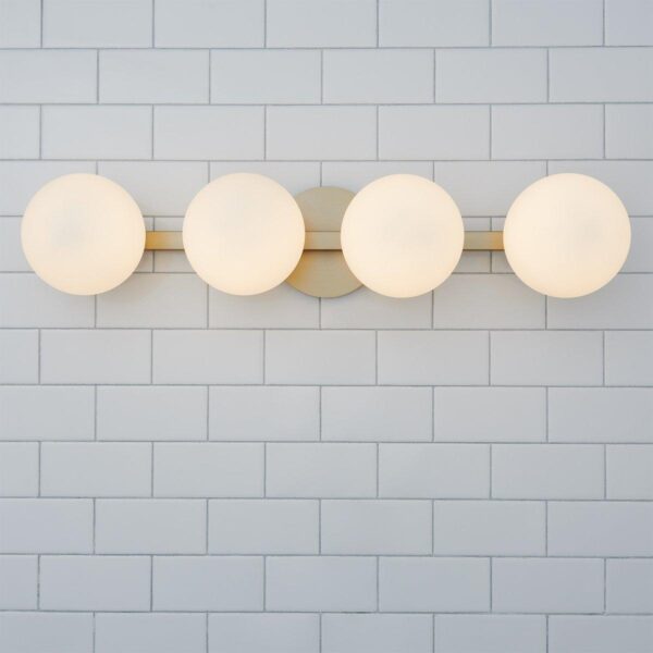Modern Milky Globe Vanity Light – 4 Light – view 4