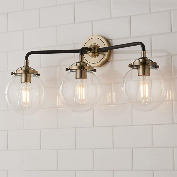 BS18307.0.BS18307KB Mod Mix Clear Globe Vanity Light – 3 Light