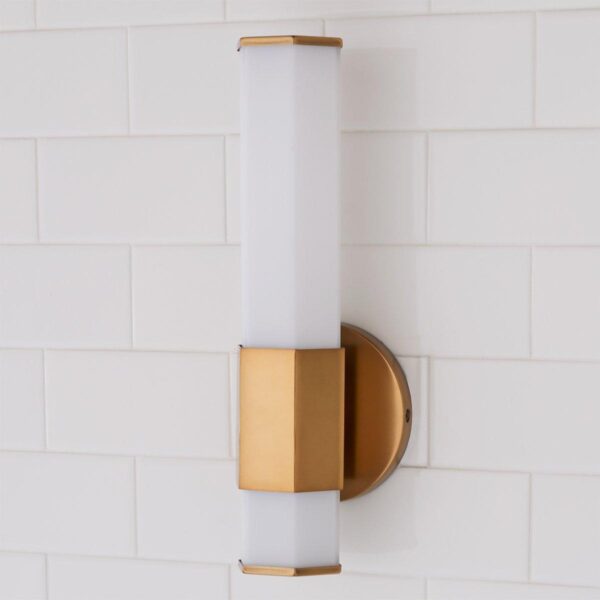 Contemporary Hexagon LED Bath Sconce – view 3