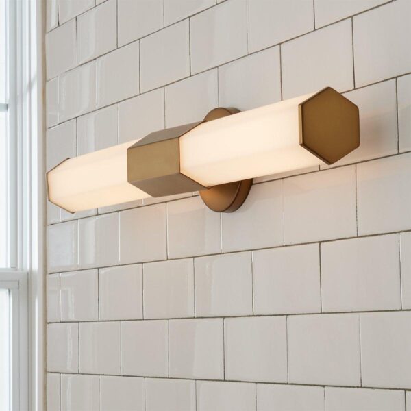 Contemporary Hexagon LED Vanity Light – Small – view 3