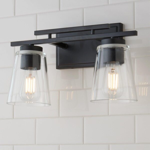 BS19303.0.BS19303BK T Bar Taper Vanity Light – 2 Light