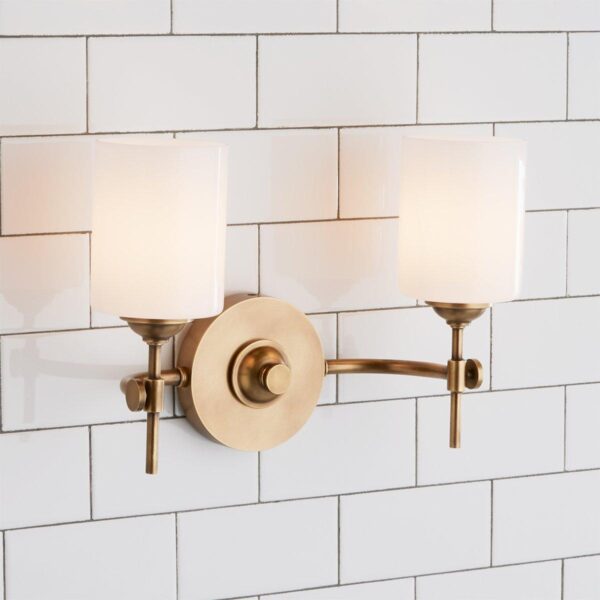Jerdora Opal Glass Vanity Light – 2 Light