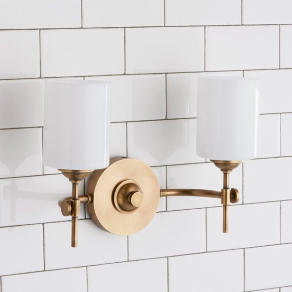 Jerdora Opal Glass Vanity Light – 2 Light – view 2