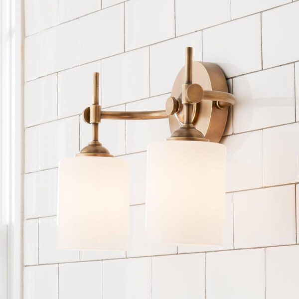 Jerdora Opal Glass Vanity Light – 2 Light – view 3