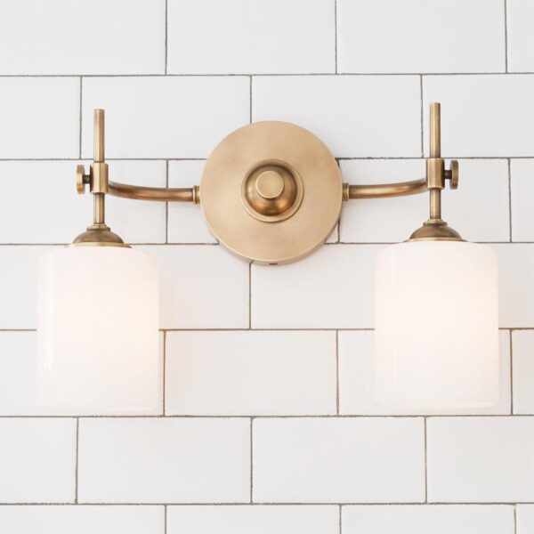 Jerdora Opal Glass Vanity Light – 2 Light – view 4