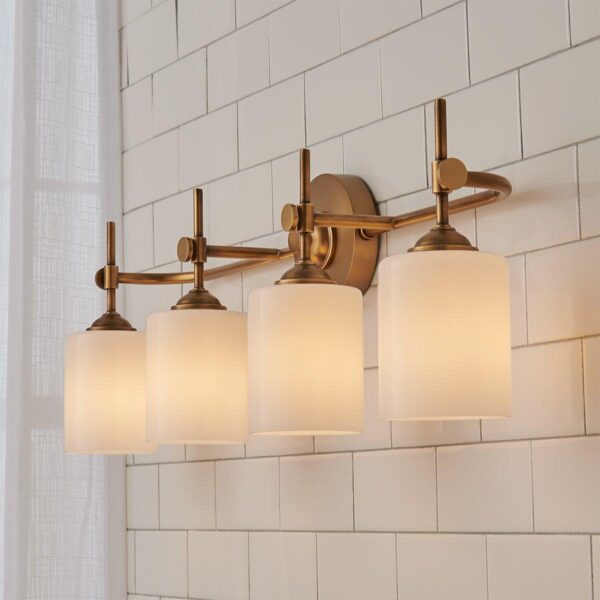 Jerdora Opal Glass Vanity Light – 4 Light – view 3