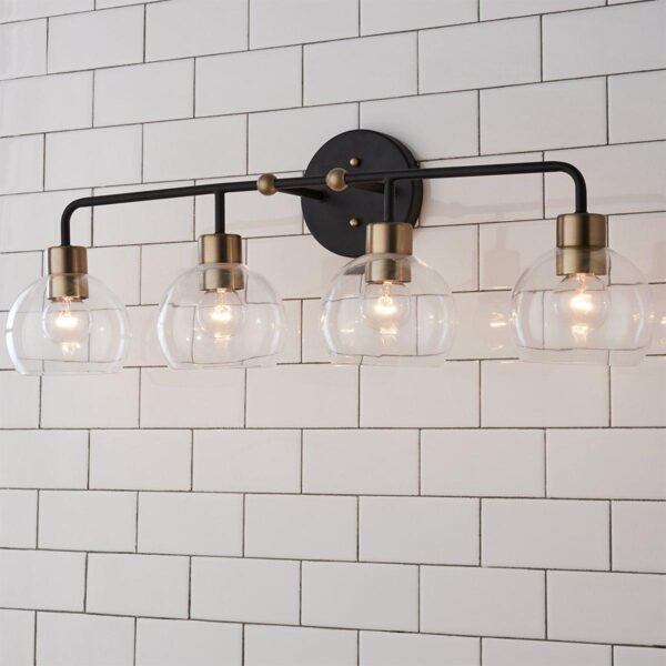 Young House Love Clear Glass Bubble Vanity Light – 4 Light