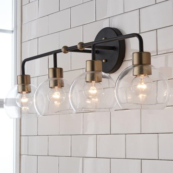 Young House Love Clear Glass Bubble Vanity Light – 4 Light – view 2