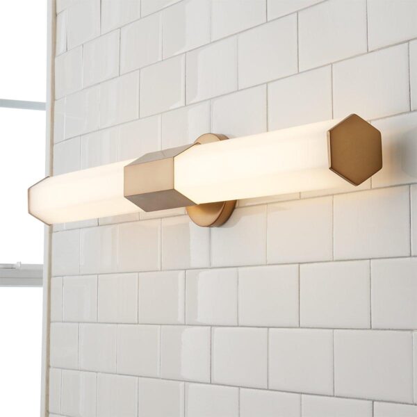 Contemporary Hexagon LED Vanity Light – Large – view 3