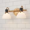 BS22001.0.BS22001AB Vienna White Glass Vanity Light – 2 Light