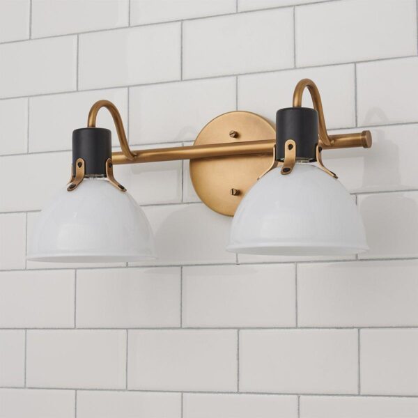 BS22001.1.BS22001AB Vienna White Glass Vanity Light – 2 Light – view 2