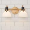 BS22001.2.BS22001AB Vienna White Glass Vanity Light – 2 Light – view 3