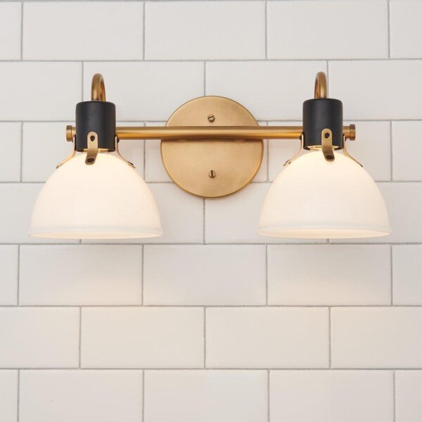 BS22001.2.BS22001AB Vienna White Glass Vanity Light – 2 Light – view 3
