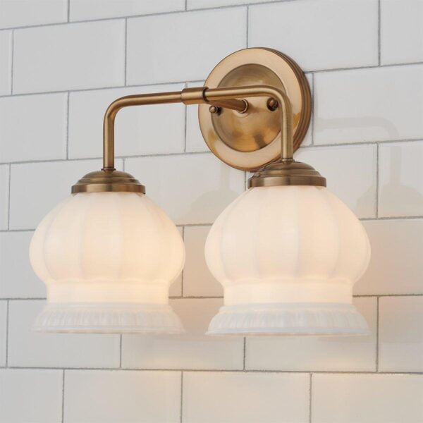 BS22108A.0.BS22108ABM Chris Loves Julia Marlo Vanity Light – 2 Light – Milk Glass