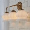 Chris Loves Julia Marlo Vanity Light – 3 Light – Milk Glass – view 3
