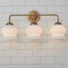 Chris Loves Julia Marlo Vanity Light – 3 Light – Milk Glass – view 4