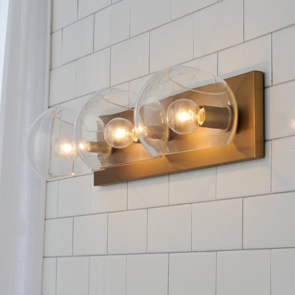 BS22122.2.BS22122GL Xaviero Glass Vanity Light – 3 Light – Clear – view 3