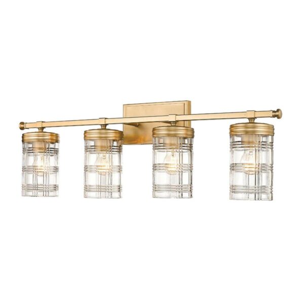 Plaid Glass Vanity Light – 4 Light