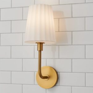 BS23003.0.BS23003AG Trysania Bath Sconce – Pleated Opal Shade