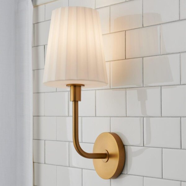 BS23003.2.BS23003AG Trysania Bath Sconce – Pleated Opal Shade – view 3