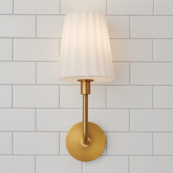 BS23003.3.BS23003AG Trysania Bath Sconce – Pleated Opal Shade – view 4