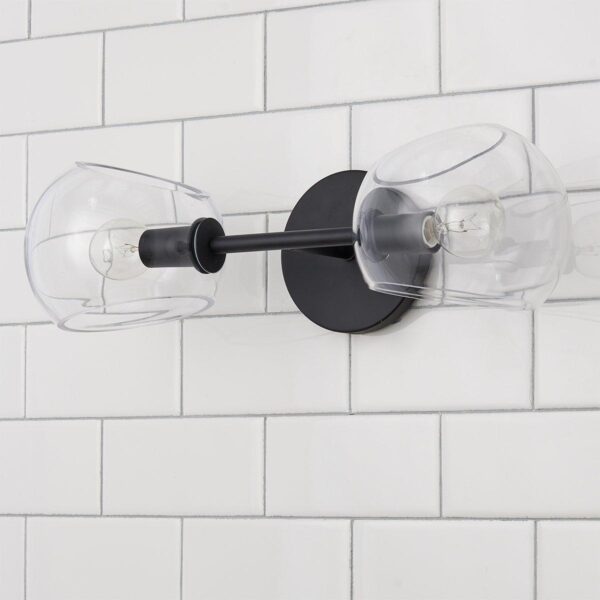 BS23007.1.BS23007MB Xaviero Glass Vanity Light – 2 Light – Clear – view 2