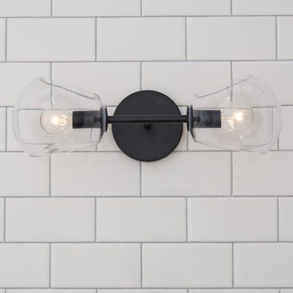 BS23007.2.BS23007MB Xaviero Glass Vanity Light – 2 Light – Clear – view 3