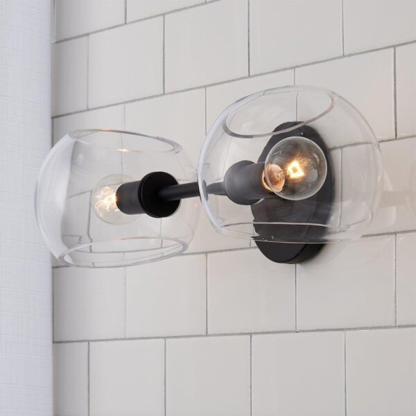 BS23007.3.BS23007MB Xaviero Glass Vanity Light – 2 Light – Clear – view 4
