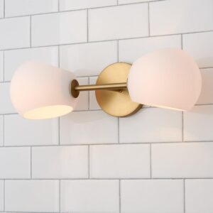 Xaviero Glass Vanity Light – 2 Light – Opal