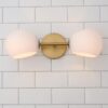BS23008.2.BS23008BO Xaviero Glass Vanity Light – 2 Light – Opal – view 3