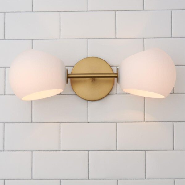 BS23008.2.BS23008BO Xaviero Glass Vanity Light – 2 Light – Opal – view 3
