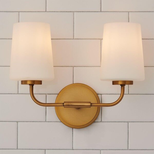 Jeida Opal Glass Vanity Light – 2 Light – view 3