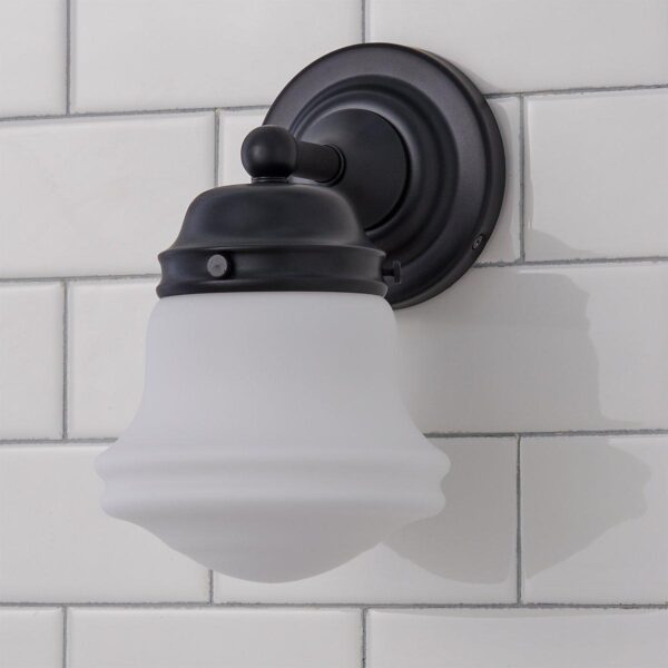 Ethel School Haus Opal Glass Bath Sconce – view 2