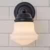 Ethel School Haus Opal Glass Bath Sconce – view 4