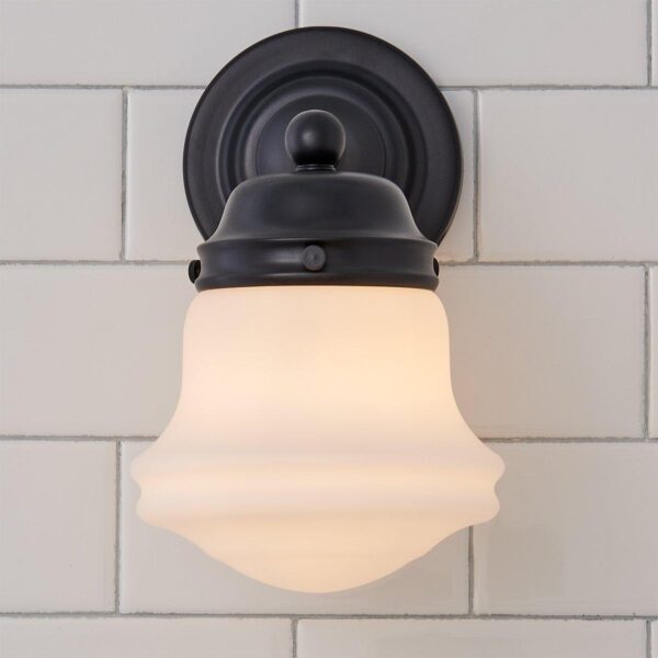 Ethel School Haus Opal Glass Bath Sconce – view 4