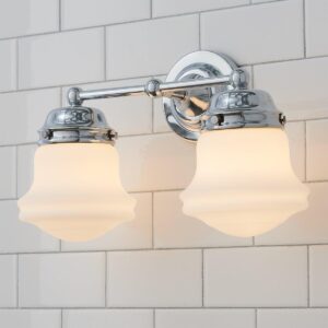 BS23091.0.BS23091CH Ethel School Haus Opal Glass Vanity Light – 2 Light