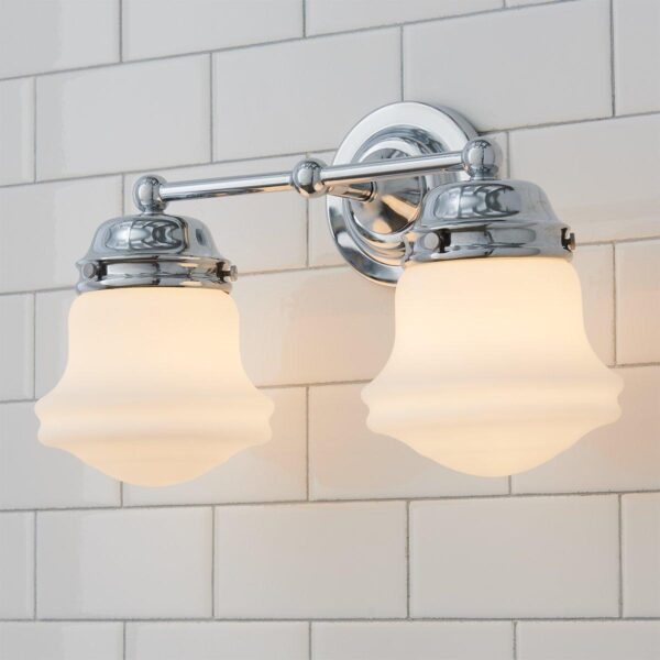BS23091.0.BS23091CH Ethel School Haus Opal Glass Vanity Light – 2 Light