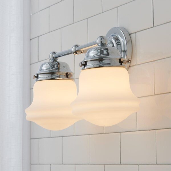BS23091.2.BS23091CH Ethel School Haus Opal Glass Vanity Light – 2 Light – view 3