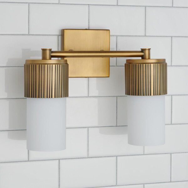 Mirza Opal Glass Vanity Light – 2 Light – view 2