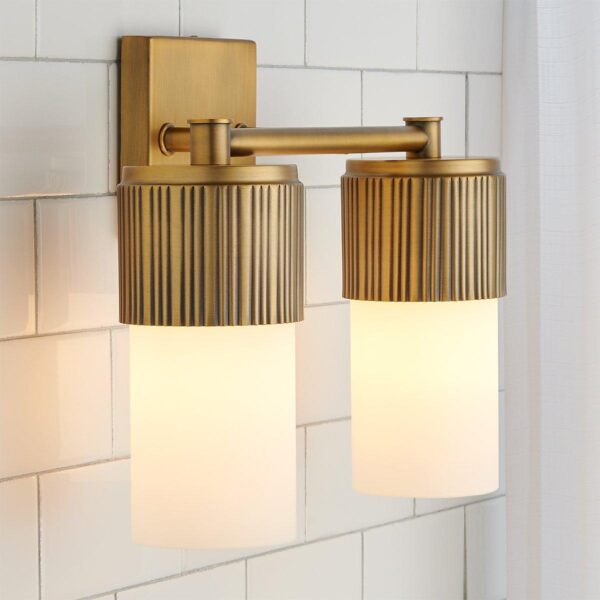 Mirza Opal Glass Vanity Light – 2 Light – view 4