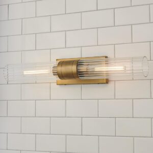Malika Clear Glass Bath Sconce – 2 Light