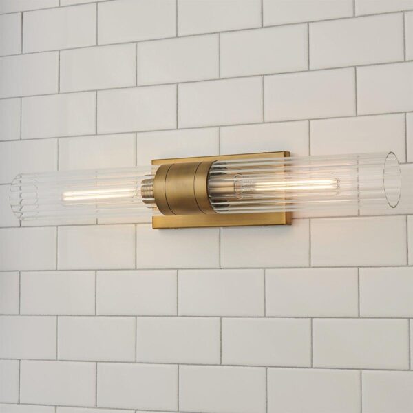 BS24055.0.BS24055BB Malika Clear Glass Bath Sconce – 2 Light