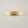 BS24055.2.BS24055BB Malika Clear Glass Bath Sconce – 2 Light – view 3