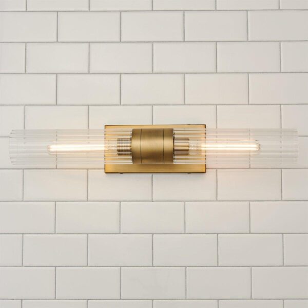 BS24055.2.BS24055BB Malika Clear Glass Bath Sconce – 2 Light – view 3