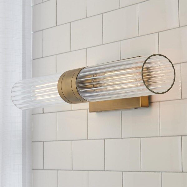 BS24055.3.BS24055BB Malika Clear Glass Bath Sconce – 2 Light – view 4