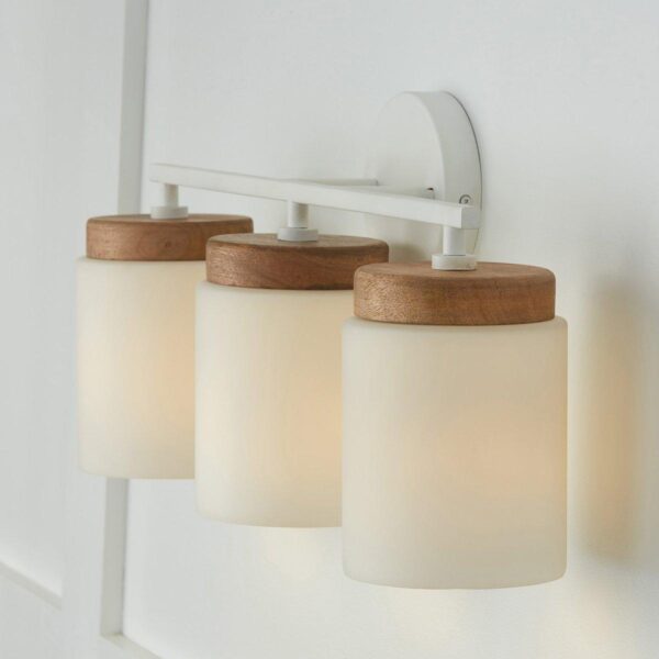 BS24126.1.BS24126WH Wood Capped Vanity Light – 3 Light – view 2