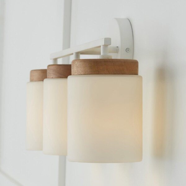BS24126.2.BS24126WH Wood Capped Vanity Light – 3 Light – view 3