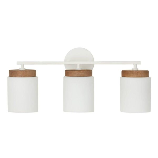 BS24126.3.BS24126WH Wood Capped Vanity Light – 3 Light – view 4