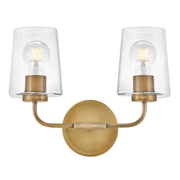 Jeida Clear Glass Vanity Light – 2 Light – view 2