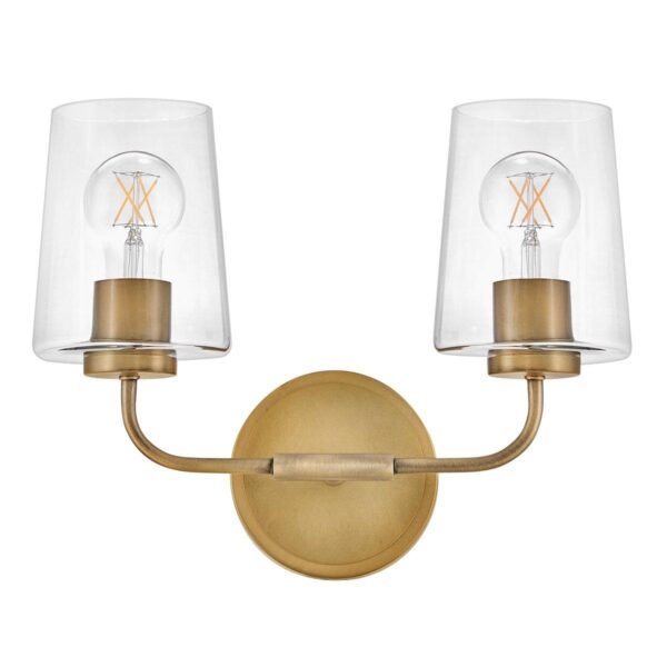 Jeida Clear Glass Vanity Light – 2 Light – view 3